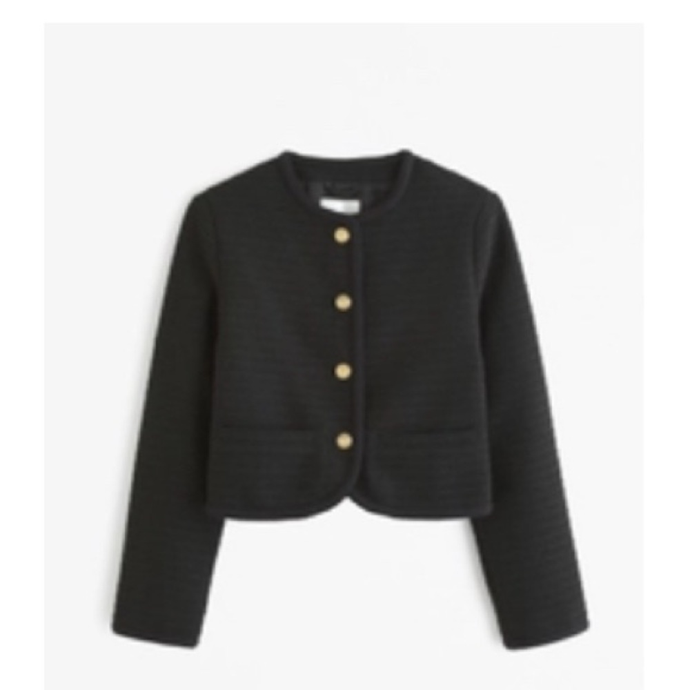 A&F Collarless Tweed Jacket *NWT*